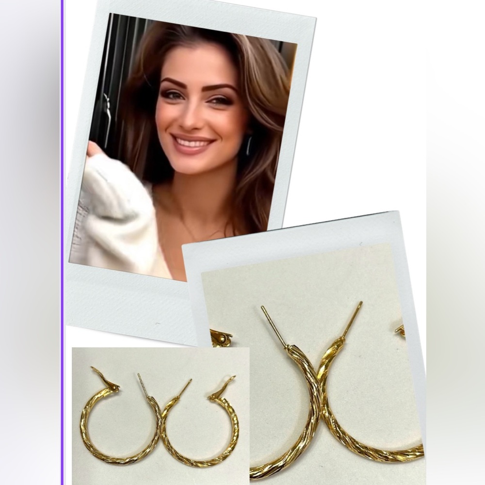 Gold Twist Minimalist Hoops